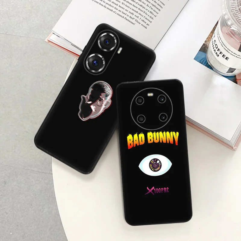 Black Soft Phone Case for Honor Magic5 Pro X7b X8b X9b X6 X7 X8 X9A X6a X8a 90 70 Bad Bunny Pixel 6 7 8 6a 7a 8a Cover