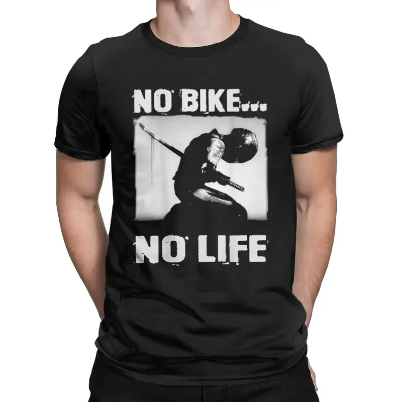 Y2K Men'S T- Motorcycle Lovers No Bike No Life Vintage Cotton Tees Short Sleeve Bikers Funny Racer T Shirts Crew Neck 4XL 5XL