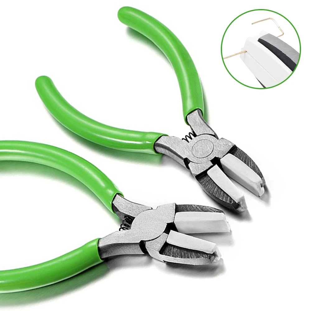 

Nylon Jaw Pliers Carbon Steel Craft Plat Nose Pliers DIY Tools For Beading, Looping, Shaping Wire, Jewelry Making Green