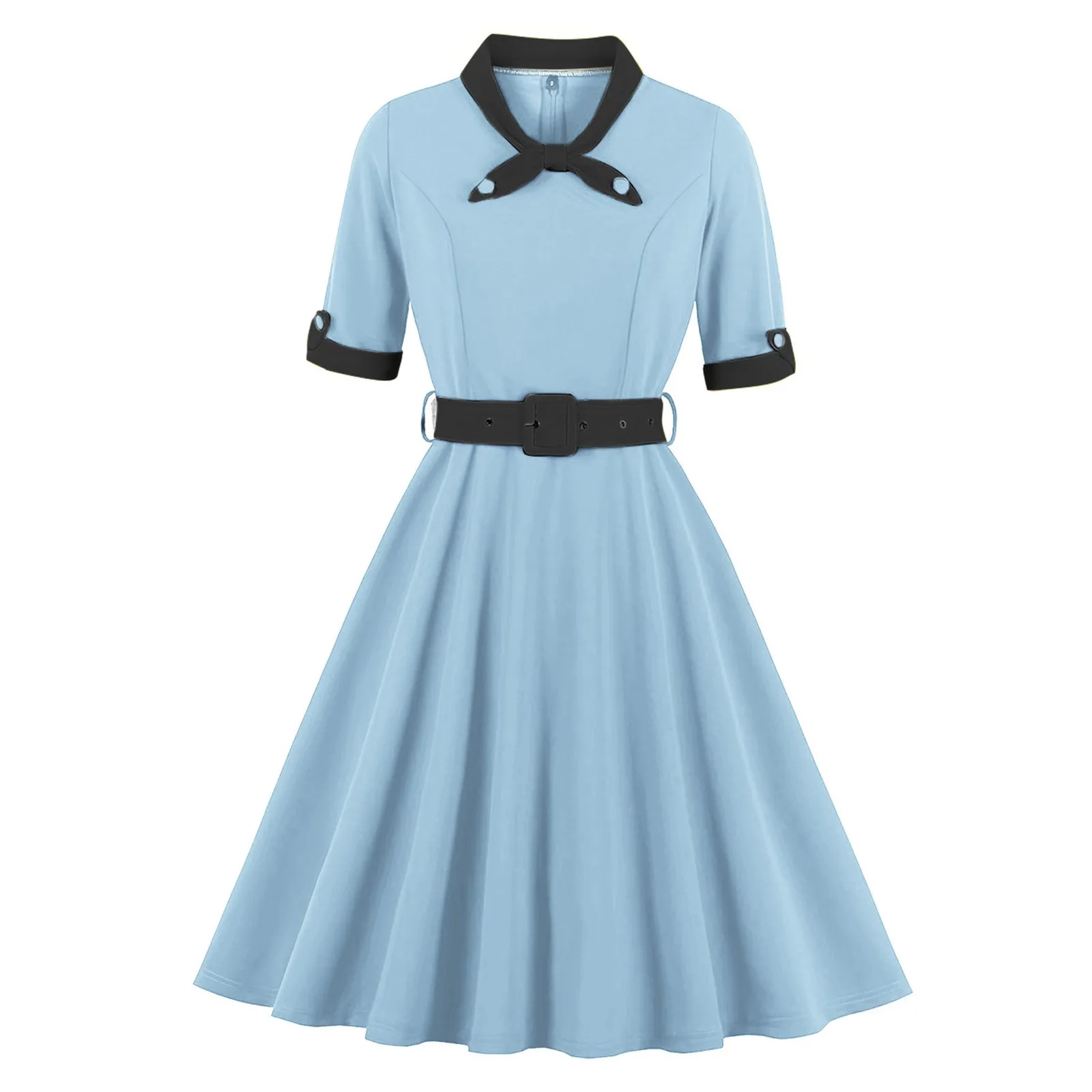 

Slim Fit V-Neck Midi Dress With Asymmetrical Hemline And Patchwork Design For Autumn Season Cross-Border Popular Style