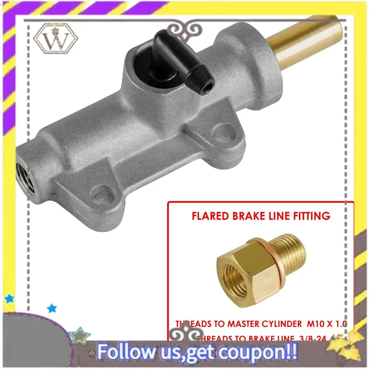 Pinza de freno ABXV-plateada con cilindro maestro/reserva para Polaris Sportsman 400 500 600 700 2003-2004