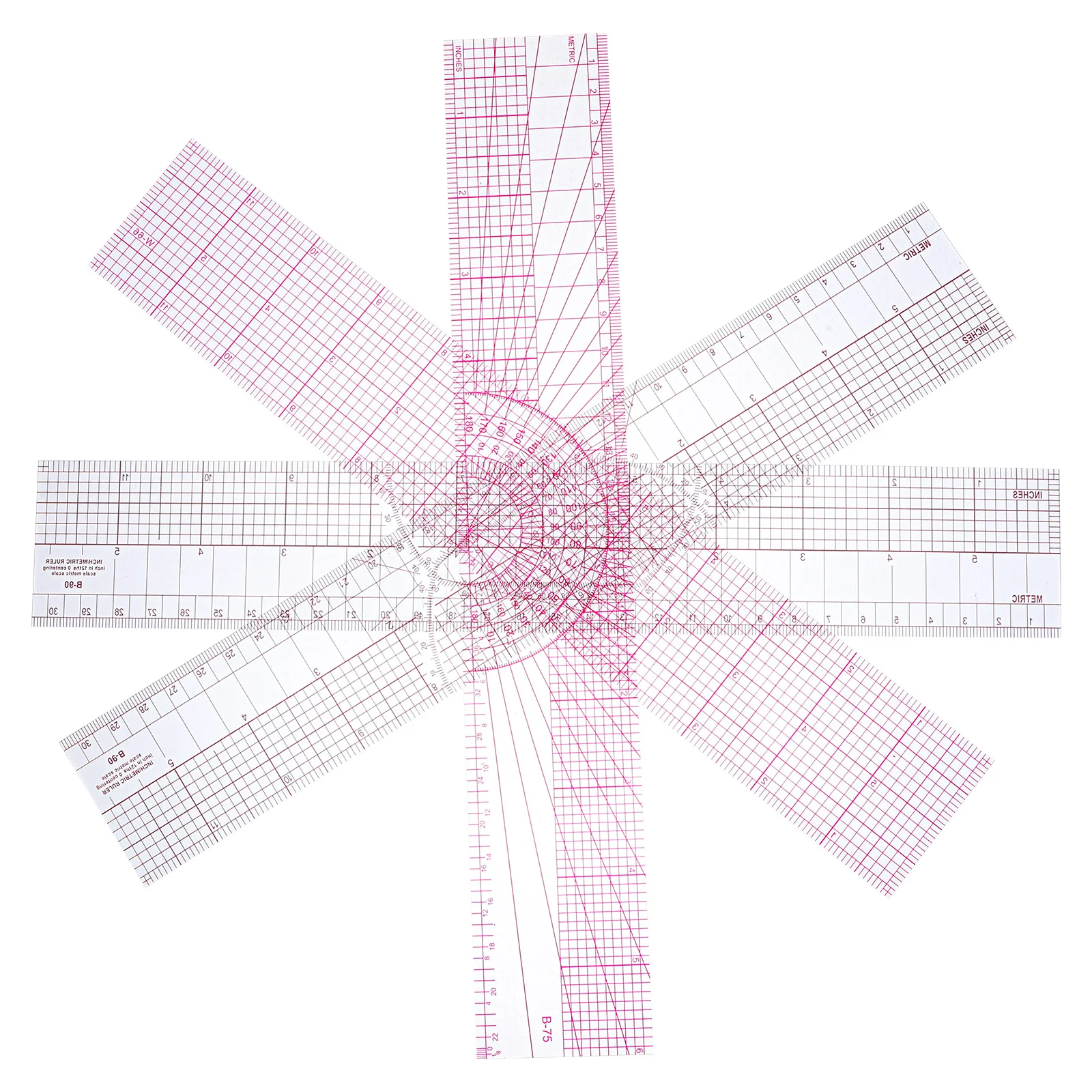 

4 pcs Sewing Graph Fashion Design Transparent Making Dress Garment For Tailor Designers Beginners Quilting Flexible Measuring