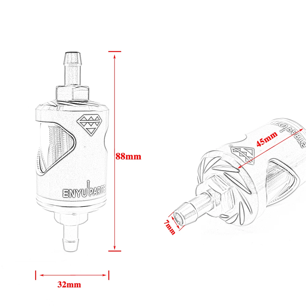 Motorcycle Petrol Gas Fuel Gasoline Oil Filter for Scooter Motorcycle Moped Gas Scooter Dirt Bike ATV Kart Oil Fuel Filter