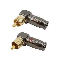 1Pcs Right Angle RCA Male Plug Audio Adapter L Shape 90 Degree RCA Plug Audio Video Speaker Converter Soldering Connector