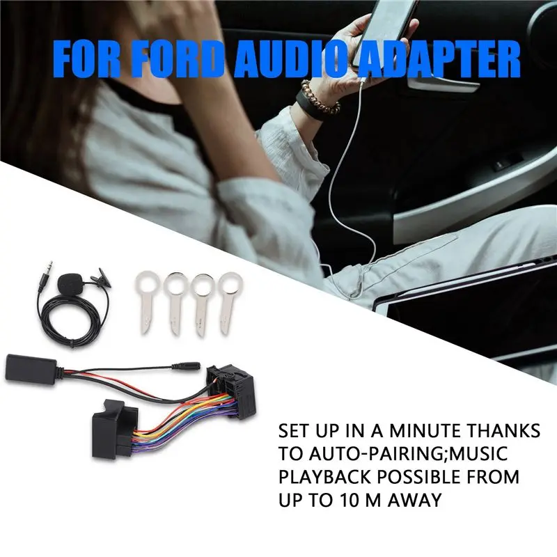 Portable Car Audio Bluetooth Cable Adapter For Ford Fiesta Focus Mondeo Kuga Sony 6000CD Radio Musik Stream