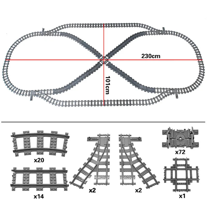 Compatibel Met Lego-Treinrailcombinatie Scène Moc Bouwstenen Diy Cross-Track Spoorbrug Stenen Speelgoed Treinwagon