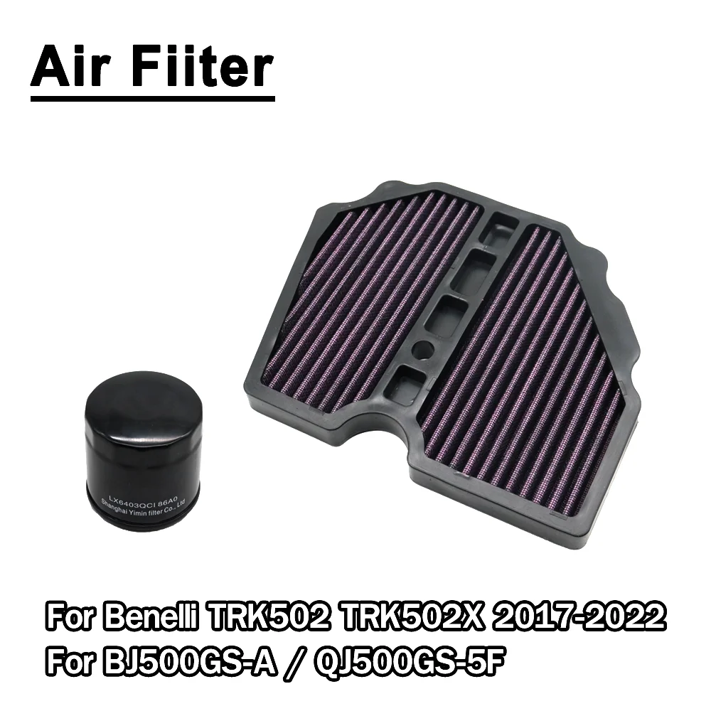 For Benelli TRK502 TRK502X BJ500GS-A QJ500GS-5F TRK 502 X Motorcycle High Flow Air Filter Washable Recyclable Accessories