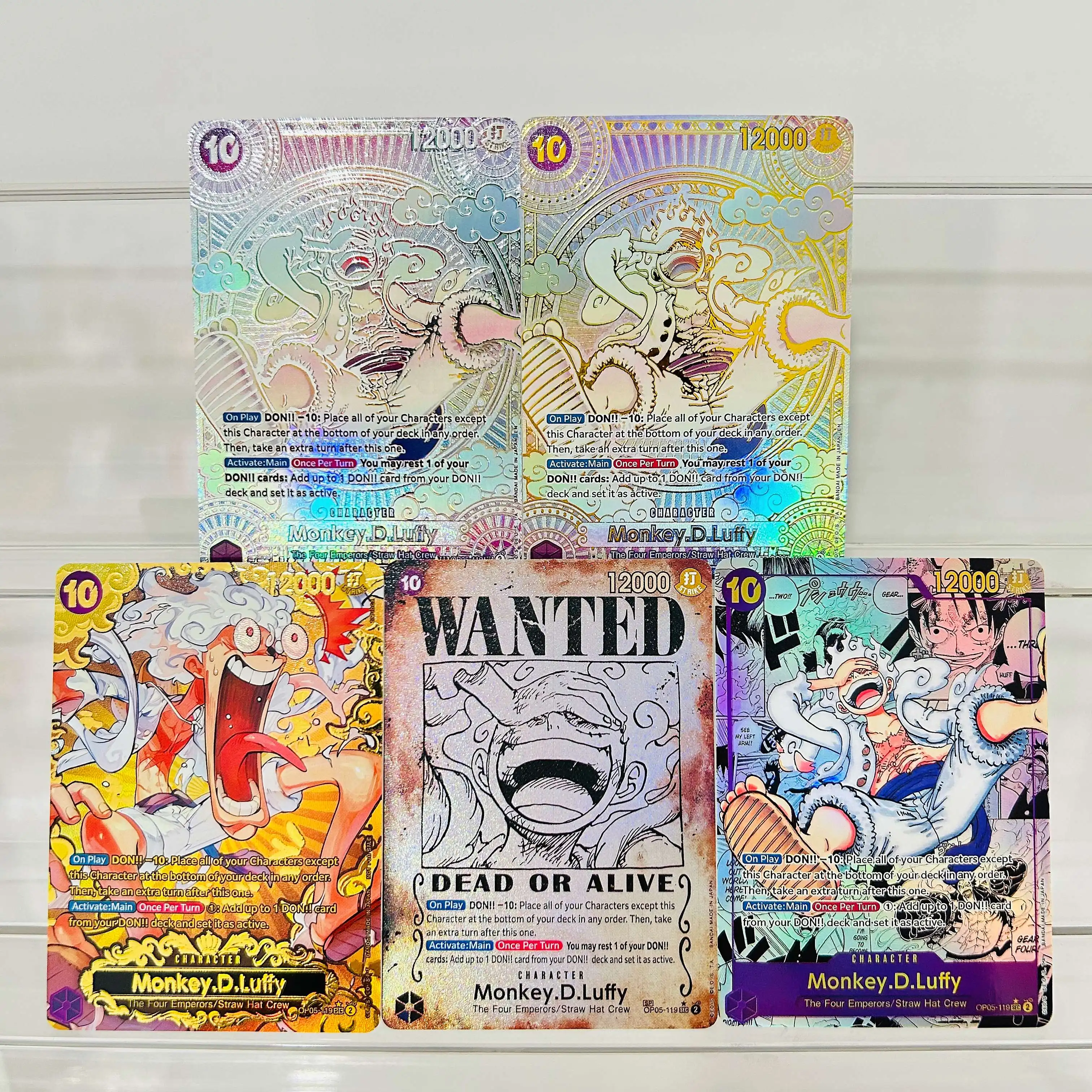 One Piece Luffy OP05-119 SP Card EN Silver Foil Holographic Texture Cards Collectible Grade DIY Premium Anime Collection Card view 4