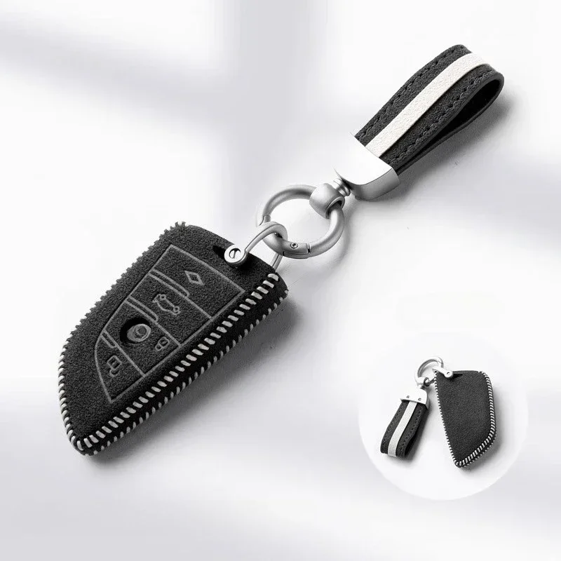 Suitable for BMW Mseries Blade Key Suede Car Remote Key Case Cover Multiple Styles and Colors Available