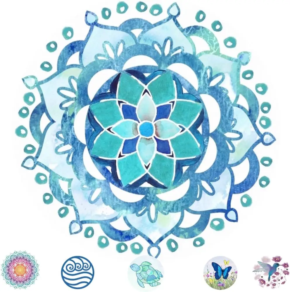 

Screen Door Magnets Double Sided - Keep People, Kids, and Dogs from Running into The Screen - Blue Mandala Design