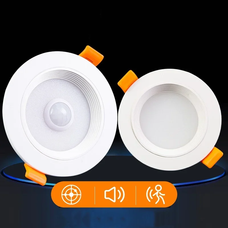 

Led downlight PIR motion sensor 3W 5W 7W 9W downlight induction round LED panel lamp 220V embedded spotlight room lighting