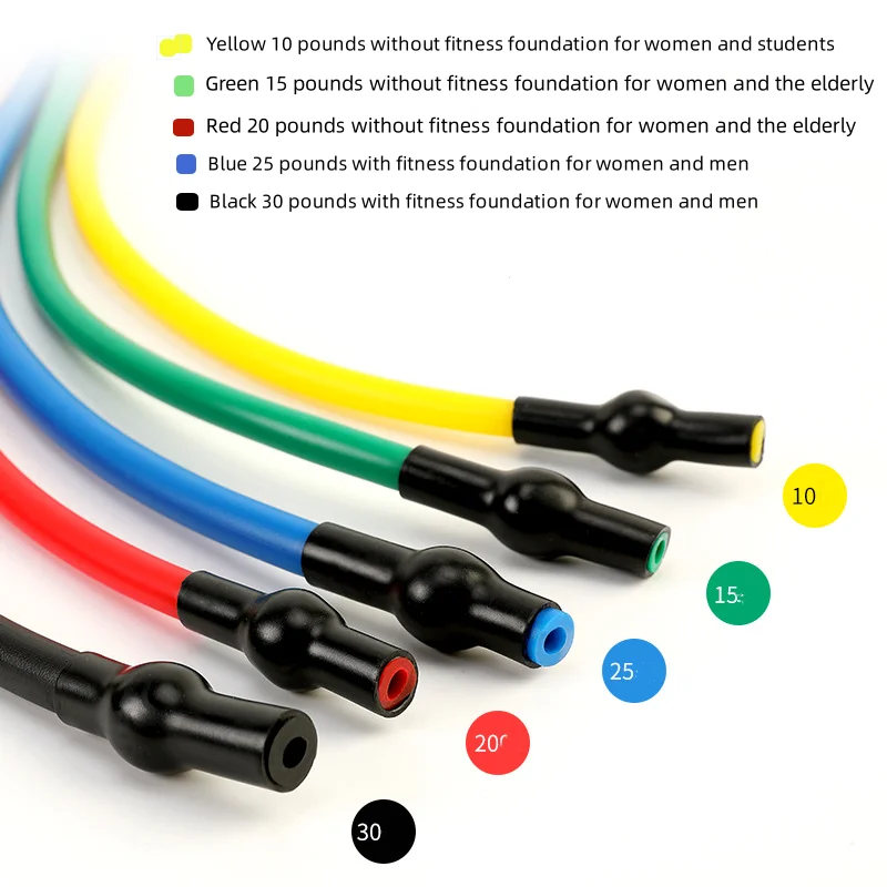 Elastic Yoga Pull Rope, Fitness Exercise Tube Band with Handles, Home Workouts, Strength Training, 5 Levels