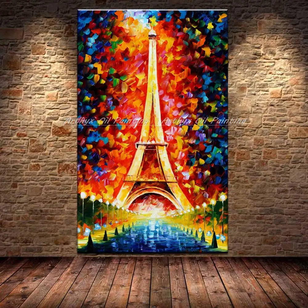 Arthyx Large Handpainted Knife Street Art Oil Painting On Canvas Abstract Posters Modern Room Decor Home Decoration Wall Picture