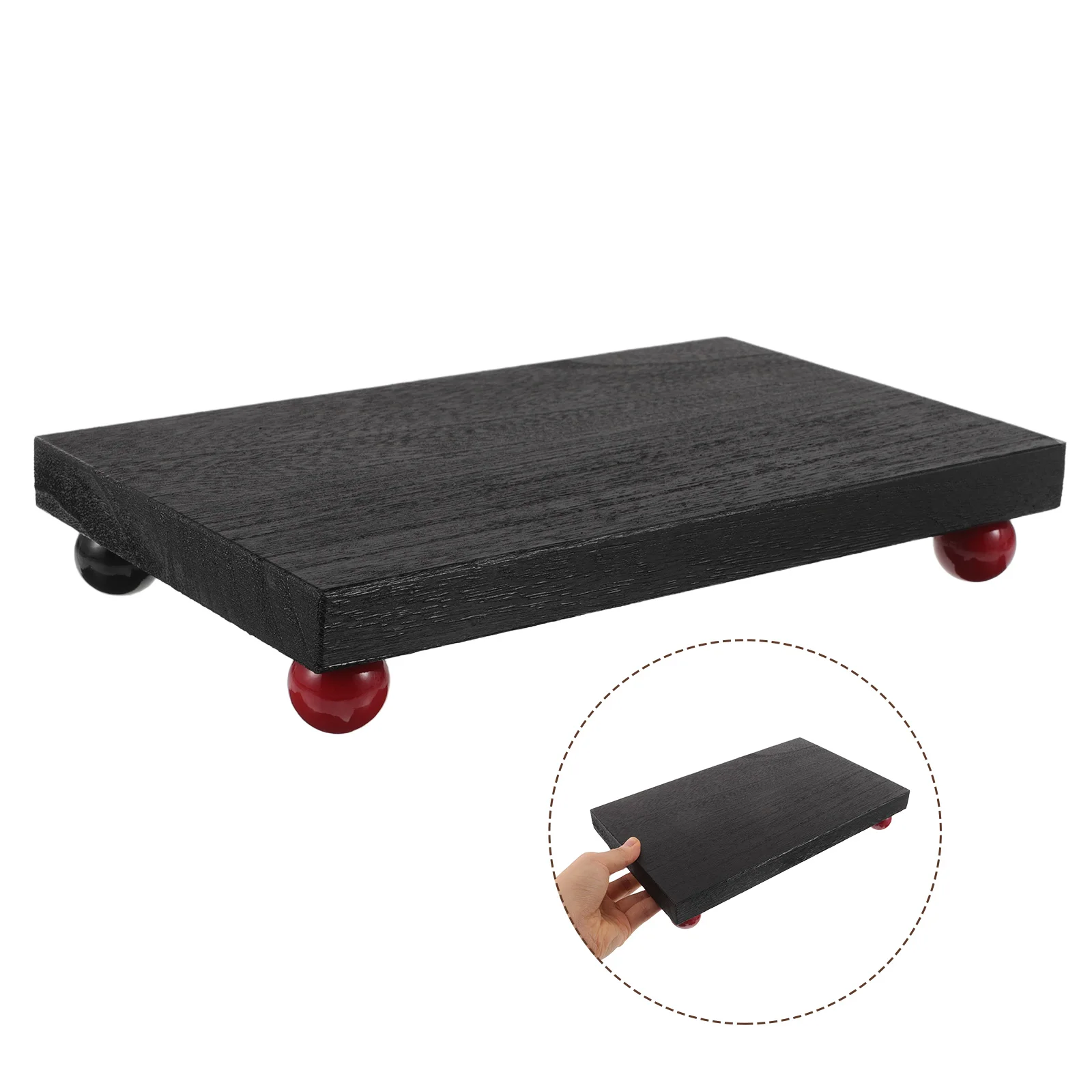 

Solid Wood Storage Tray Perfume Organizer Rectangle Plate Dresser Trays for Bedroom