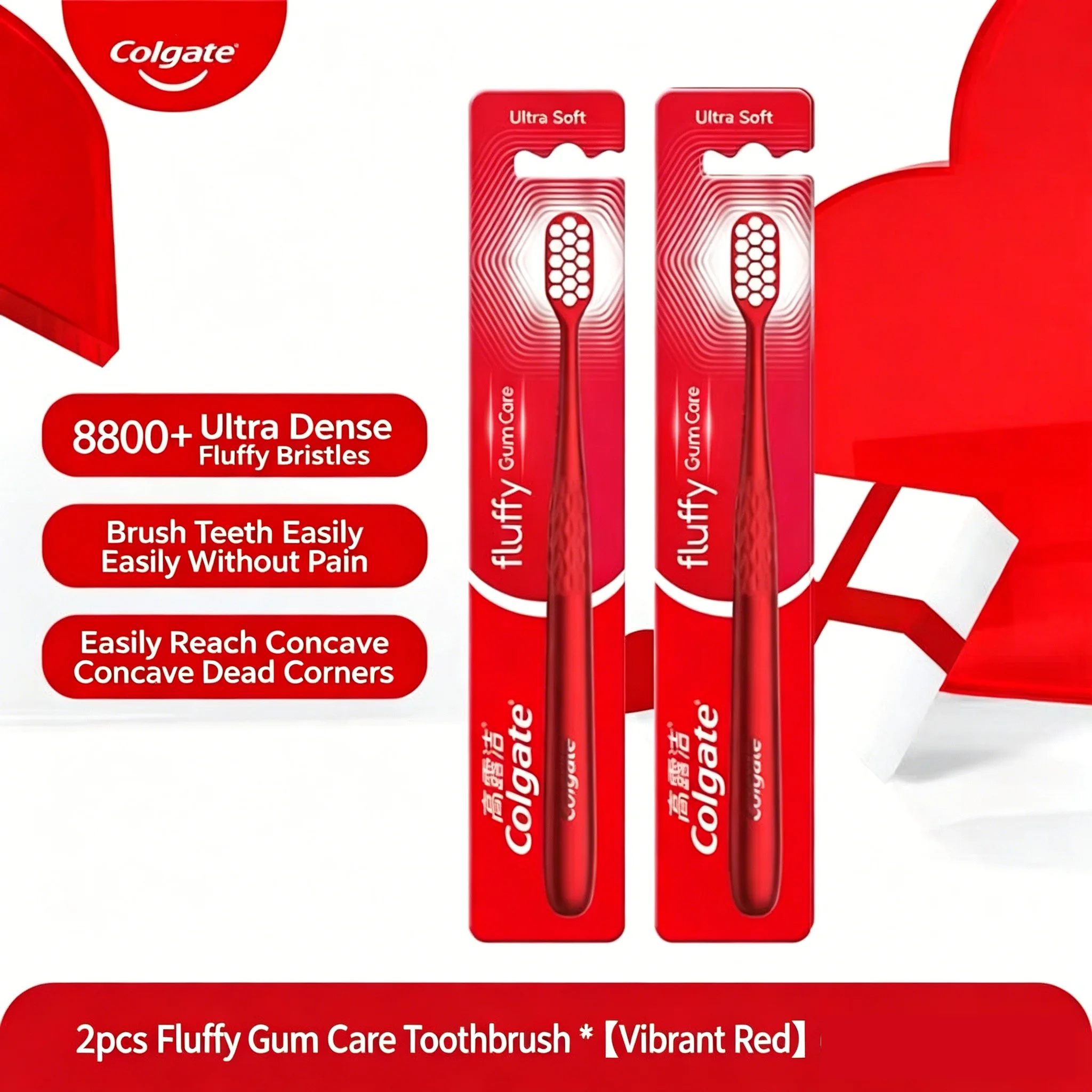 2 Pack Colgate Soft Toothbrushes Individual Pack Household Set For Couple Student Wedding Adults