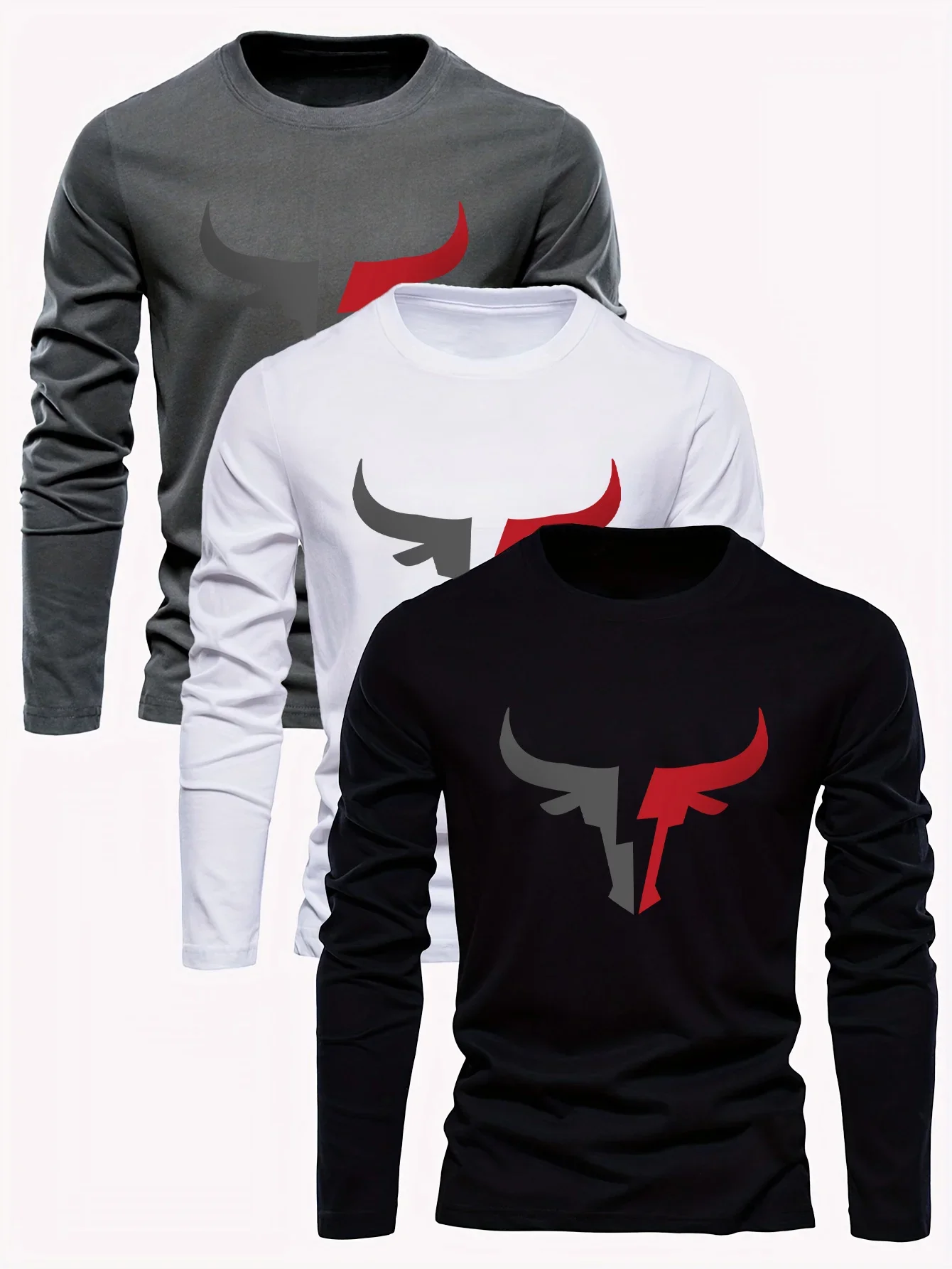 Mens Fashion Casual - Kaos Lengan Panjang Pria Warna Polos