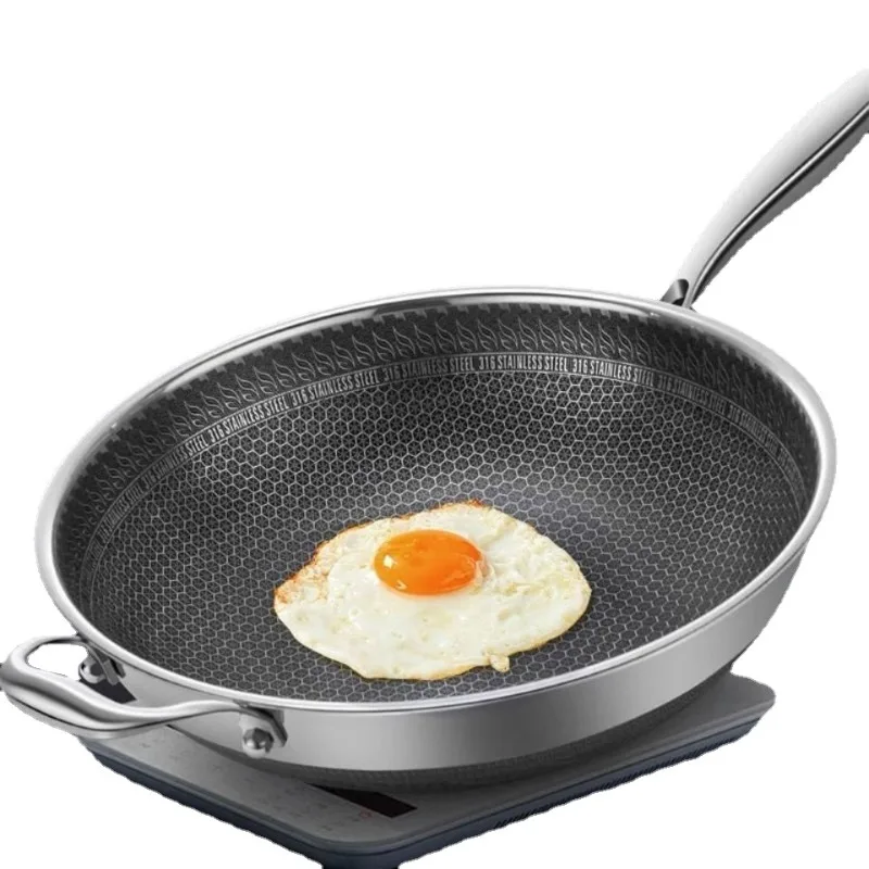 

Non-stick Frying Pan Household 316 Stainless Steel Frying Pan Gas Stove Suitable for Induction Cooker Special Pan