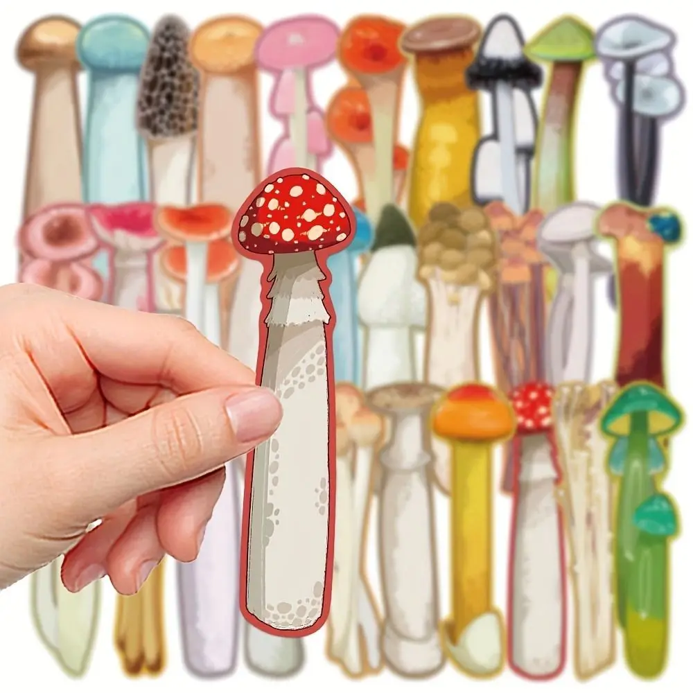Retro Cartoon Mushroom Bookmarks Mushroom-Shaped Colorful Design Bookmark Cards Cartoon Bookmarks Reading Annotation