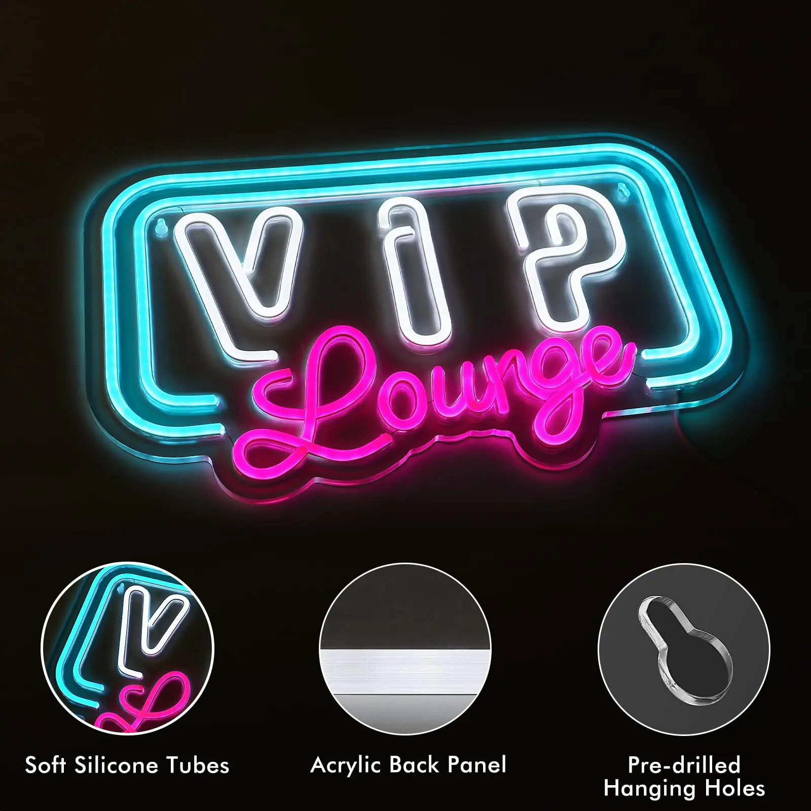 VIP Lounge Neon Light  Illuminated Lamps Led Neon Aesthetic Decoration Restaurant Art Wedding Personalized Custom Guests Sign