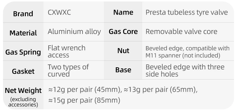 CXWXC 1 Paar Fahrrad Presta Ventil 45/65/85mm Aluminium Legierung Ventil Für Tubeless Straße/MTB/Gravel Fahrrad Felge Ventil Zubehör – Detail 4