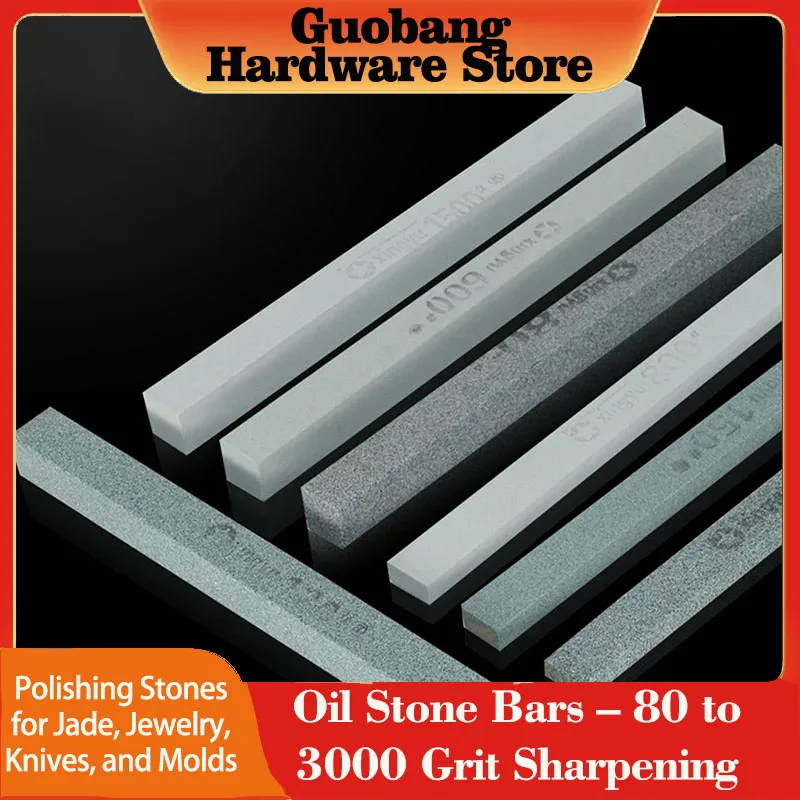 Sharpening Oil Stone Kit 80-3000 Grit Flat Square Whetstone for Jade Knife Mold Polishing Abrasive Stone Bars