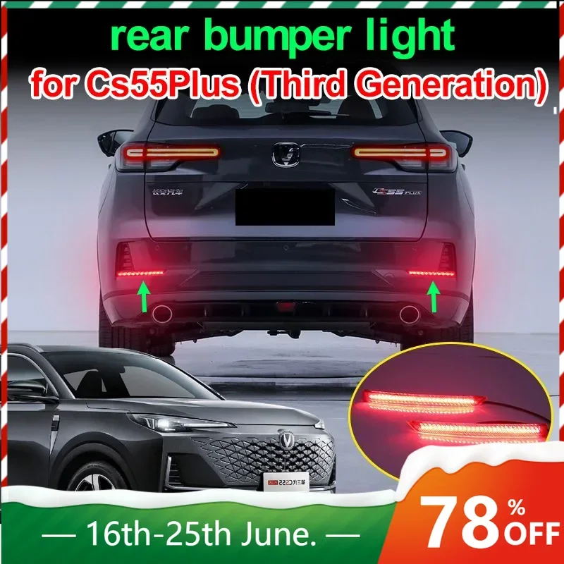 

2 шт. для Changan Cs55Plus 2024 (Third Generation Cs55plus) динамический плавкий фонарь заднего бампера TurnUNI-S 2025