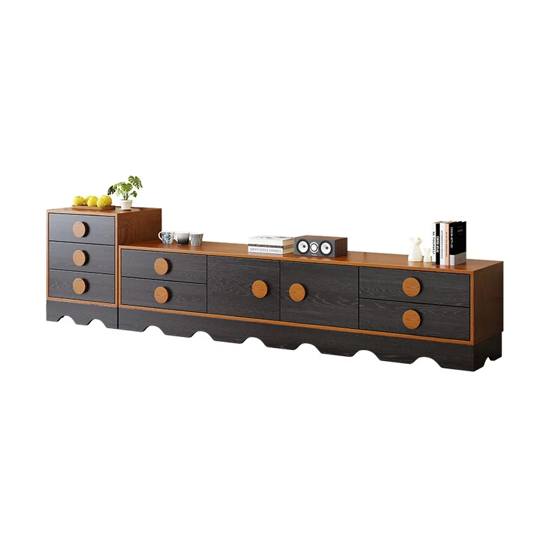 

Ancient coffee table combination solid wood TV cabinet, combination French retro living room storage locker