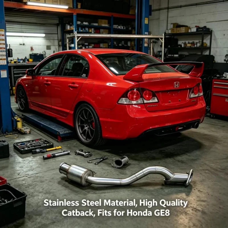 High-performance Exhaust Catback System for Honda Fit GE81.3 1.5 2008-2013 Ss304 Straight-through Exhaust Pipe Power Upgrade