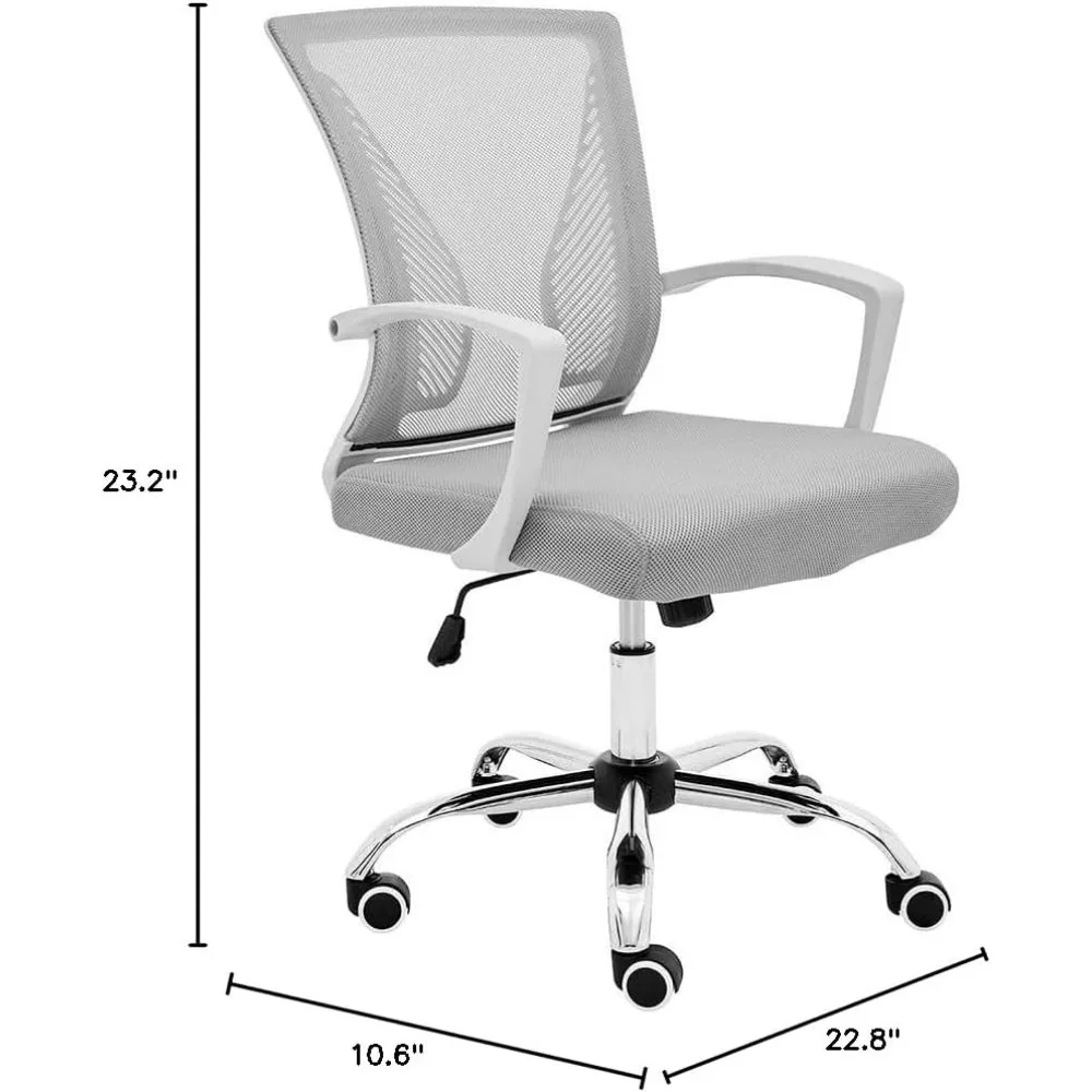 كرسي مكتب مريح شبكي خلفي مع دعم منتصف الظهر للاستخدام المكتبي - كرسي مهام مريح باللونين الأسود والأزرق #3