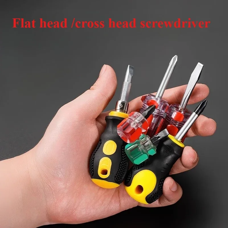 5-10pcs Small space usage Short Handle Screwdriver Set Portable Flat head /cross head screwdriver For Repairing Tools