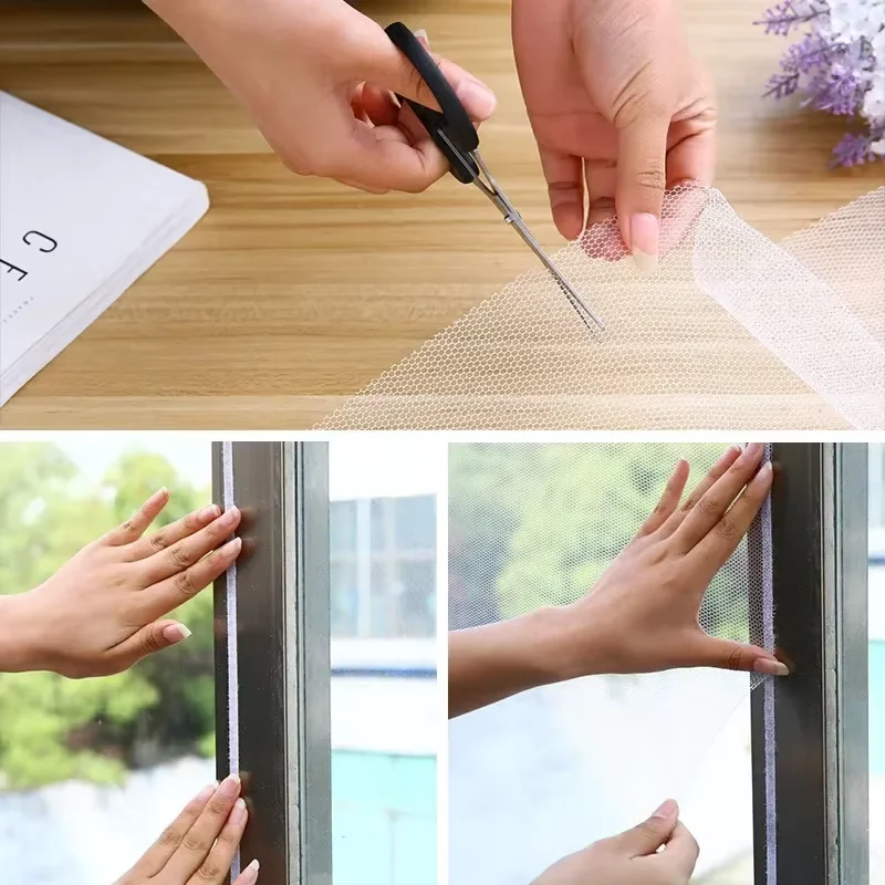 Window Mesh Anti Mosquito Fly Screen Custom Size Breathable Insect Prevention Net for Home Office Balcony Window Decoration