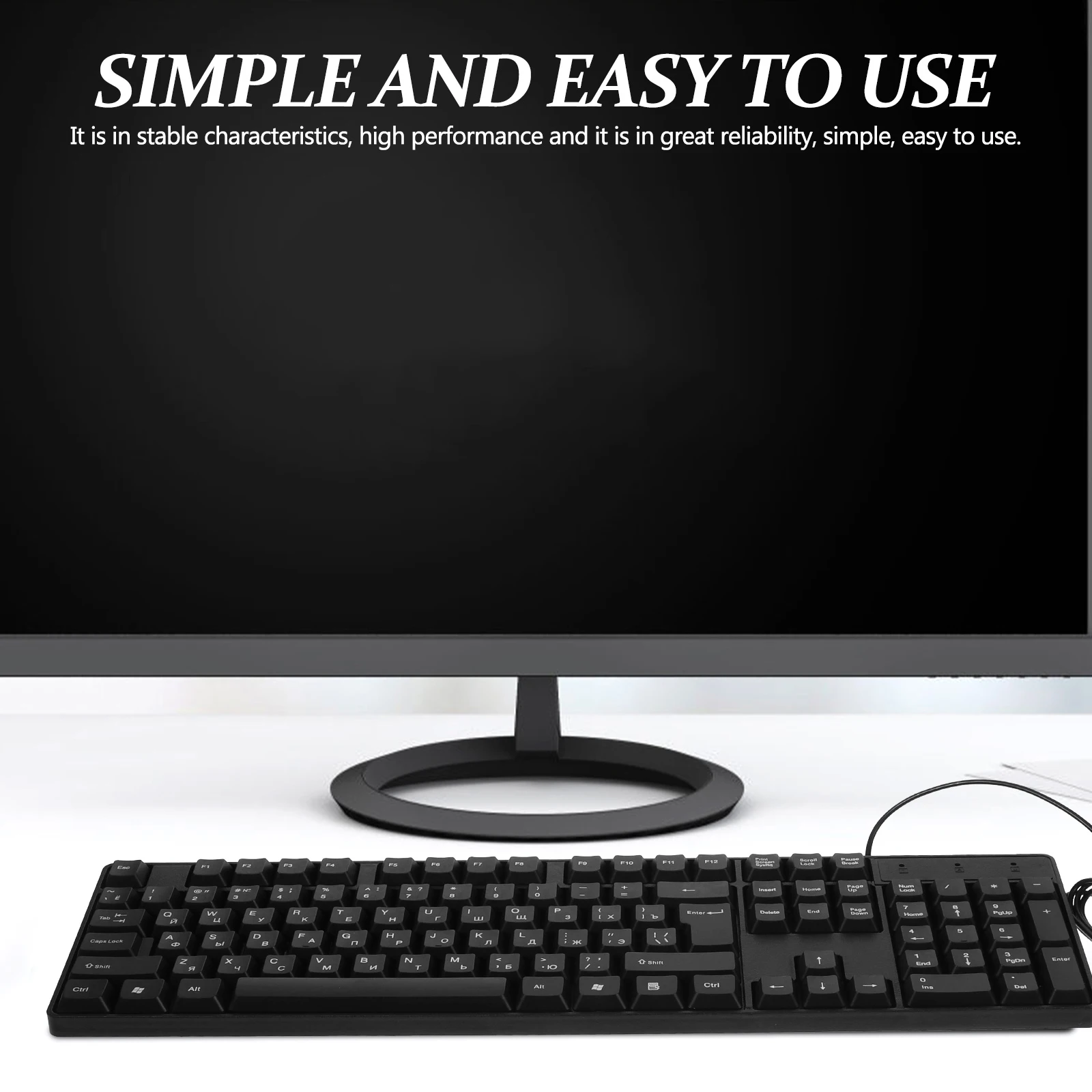 

Wired Keyboard Usb Russian Layout Full Size For Desktop Computer Office Home Use Gaming Electronic Keyboard