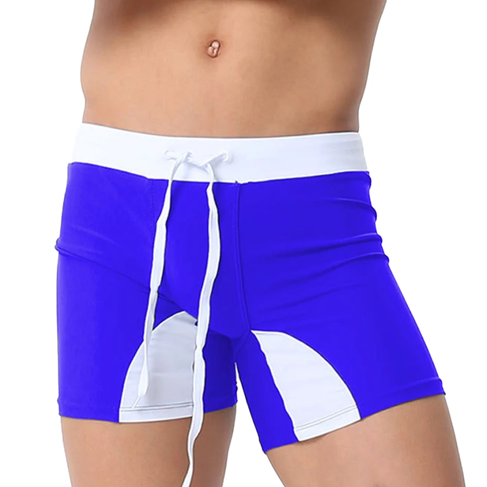 Men Sexy Stretch Splicing Swimwear Swimsuits Trunks Bulge Pouch Underwear Surf Board Shorts Bathing Breathable Underpants