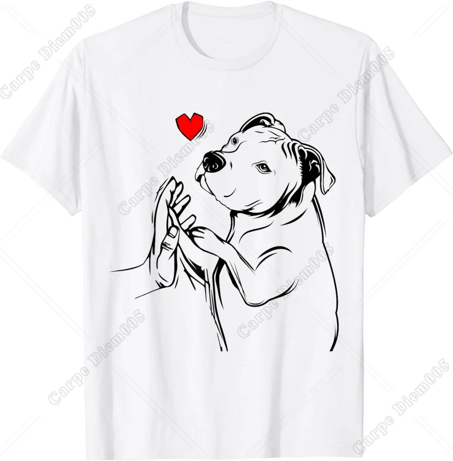 Pitbull Love Cute Pittie Dog Mom Funny Girls T-Shirt for Men Women Oversized T Shirt Cotton Short Sleeve All Seasons