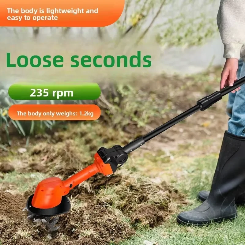 Mini-tiller,lithium Battery,hand-held, Small Agricultural Rotary Tiller, Ditching,scarifier,domestic Weeding and Tillage