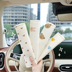 Car shoulder strap Cartoon Bear Rabbit seat belt shoulder strap cover advanced cotton yarn comfort car seat belt shoulder strap