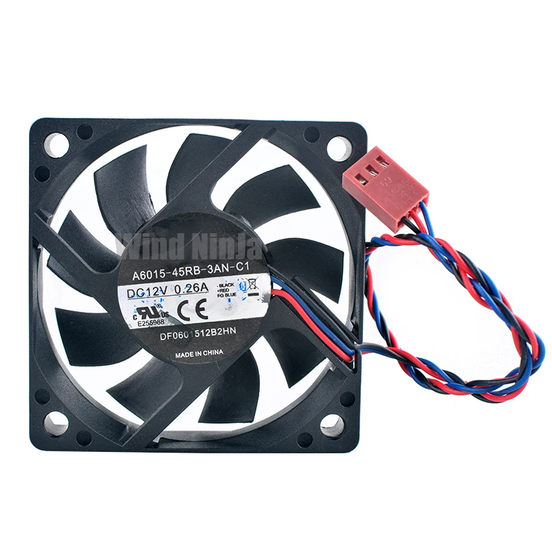 DF0601512B2HN A6015-45RB-3AN-C1 60mm Axial Cooling Fan,60x60x15mm DC12V 0.26A 3-Pin 4500rpm for Motherboard