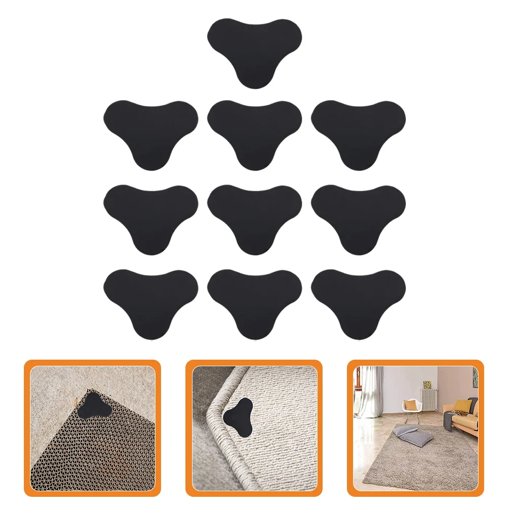 

10 Pcs Non Slip Stickers Washable Carpet Tape Fixture Strips Reusable Grippers for Hardwood Floors Bath Mat