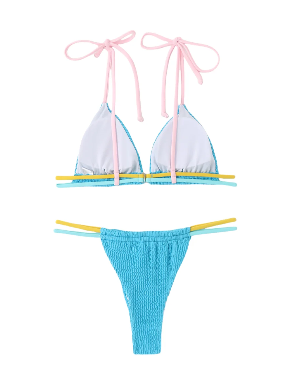 Seksowne czarne bikini zestaw kolorowe paski damski strój kąpielowy letnie słodkie stroje kąpielowe dwuczęściowe stroje kąpielowe wakacyjne stroje kąpielowe strój kąpielowy