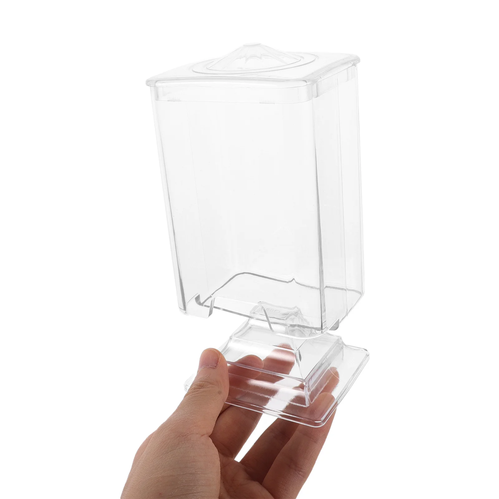 Support pour tampons démaquillants, organisateur de tampons de coton en plastique Transparent, support haut, boîte de rangement pour lingettes à ongles pour vanité