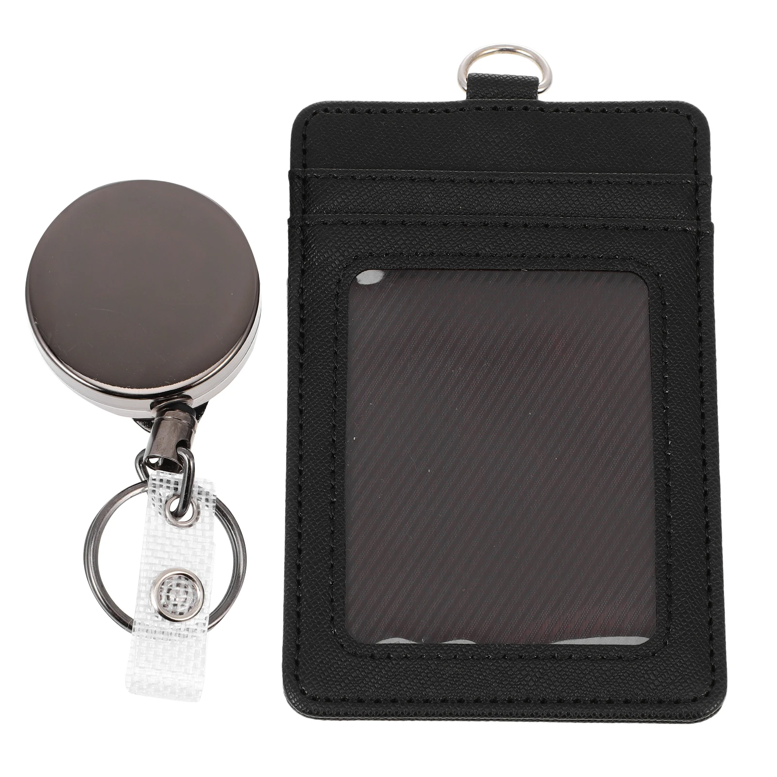 

1 set 1 Set Of Retractable Card Holder Id Badge Holder With Clip Portable Business Name Work Cards Protector For Office Student