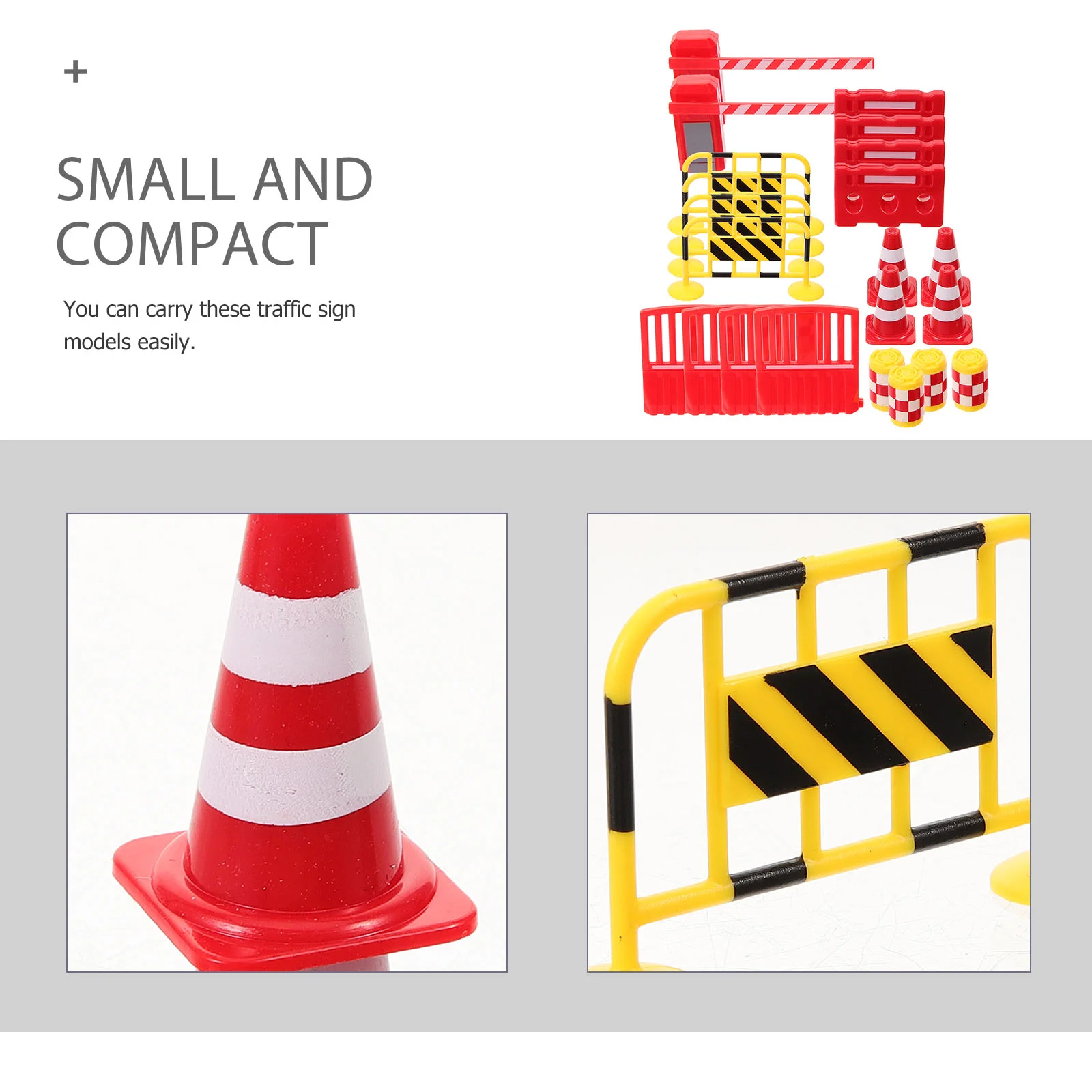 Parking Lot Road Sign Miniature Traffic Barrier Toy Cone Barricade Kids Plastic Signs