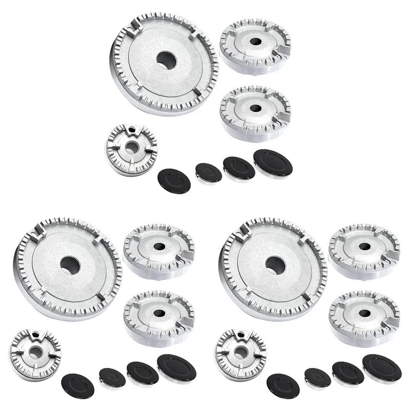

HLZS-12X Cooker Hat Set Stove Lid,Oven Gas Hob Burner Crown Flame Cap,Upgraded Gas Burner Flame Cap For SABAF