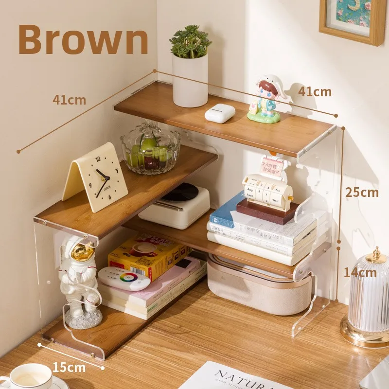 

New model Solid wood bookshelf Corner shelf Student desk storage rack Simple desk storage rack Household desk bookcase