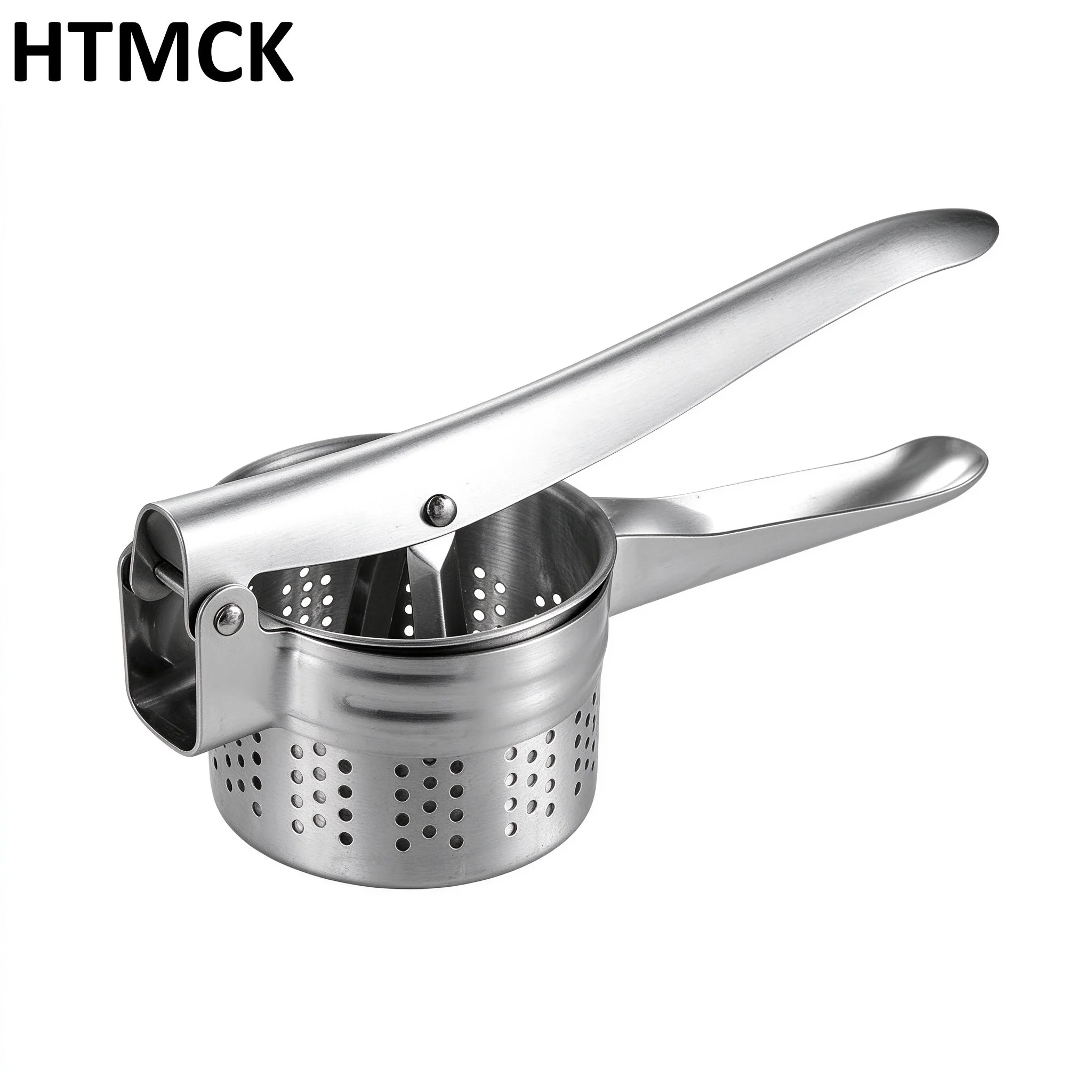 HTMCK Food Grade Stainless Steel Potato Masher Kitchen Gadget - Ergonomic Comfort Handle Fruit And Vegetable Crusher Juicer