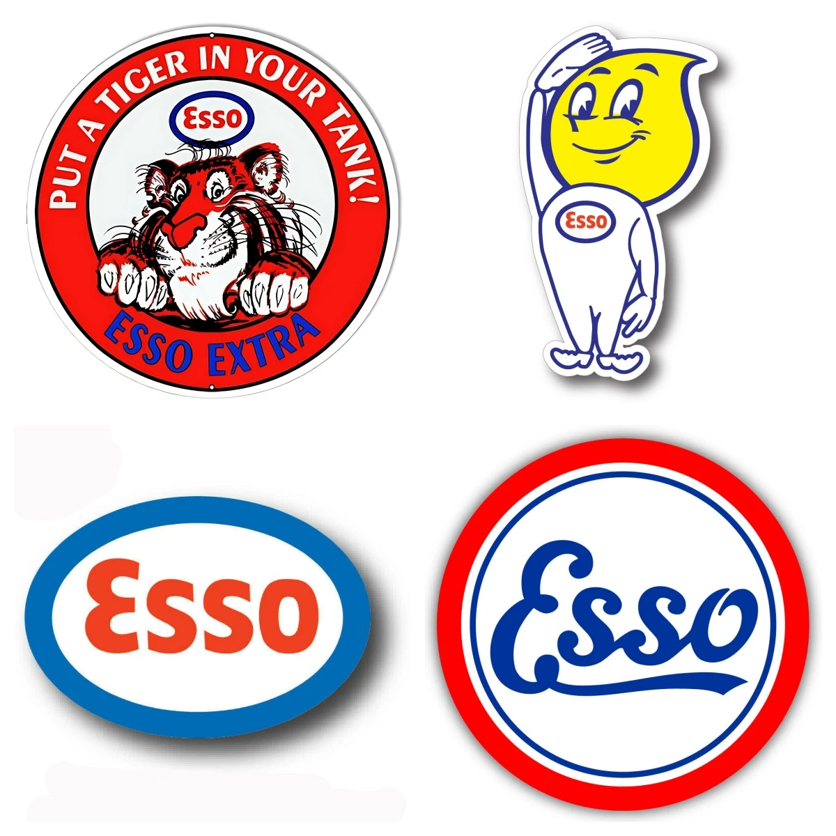 Autocollant logo ESSO Gasolines « Put A Tiger in Your Tank » fabriqué aux États-Unis, autocollant vinyle pour fenêtre, voiture, ordinateur portable, mur, autocollants de voiture de dessin animé
