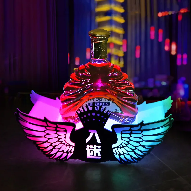 

Бар КТВ Шампанское King Wings Сиденье для вина Светодиодная светящаяся акриловая стойка для шампанского Foreign Red Стойка для выставки товаров