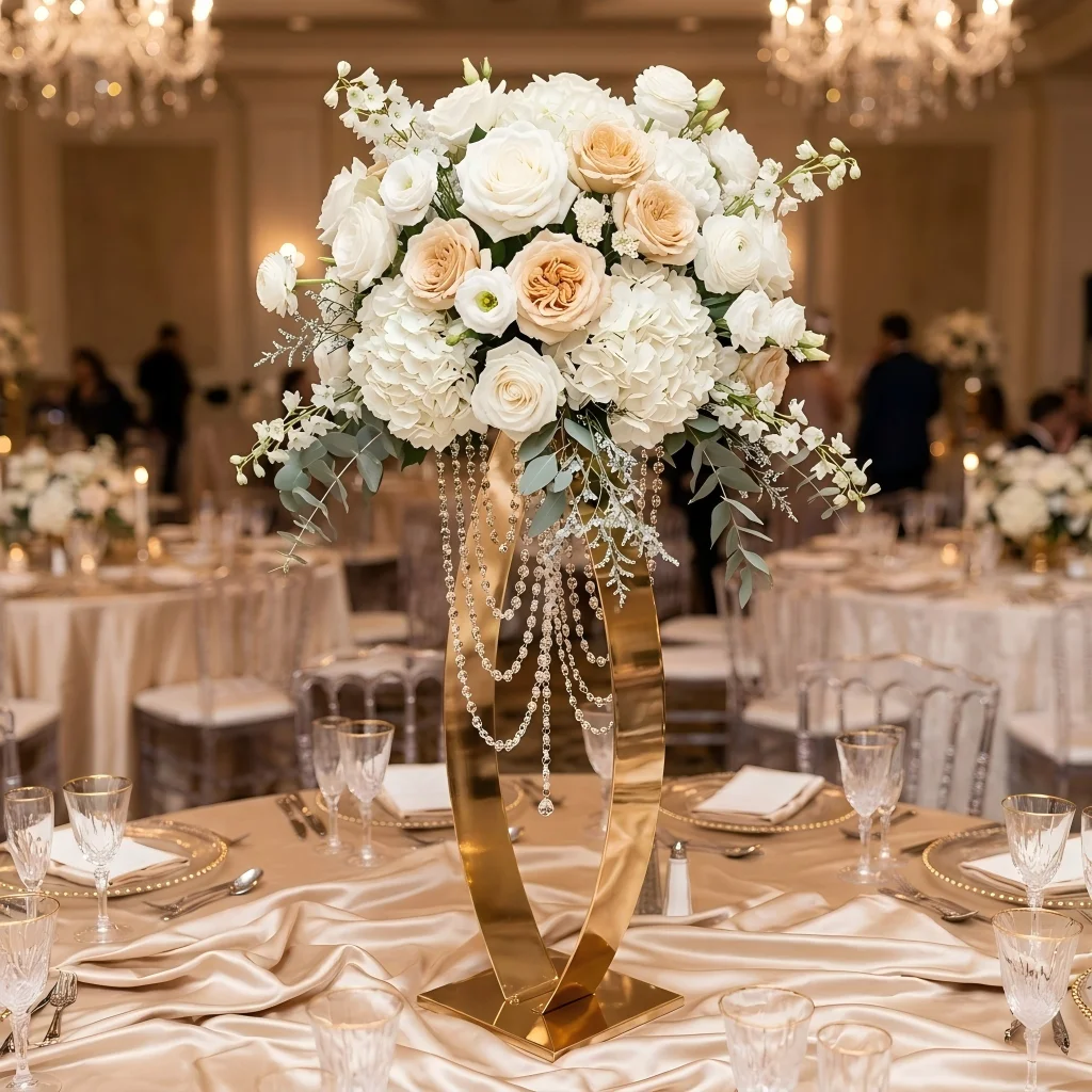 Neuer 30-Zoll-Metall-Blumenständer für Hochzeitsveranstaltungen im Freien, Partydekoration, Wegweiser-Blumenständer. – Detail 1