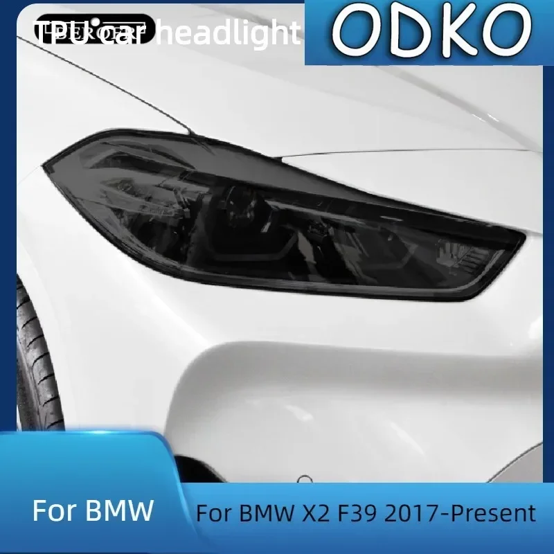 

Для BMW X2 F39 2017-настоящее время оттенок автомобильных фар дымчато-черная защитная пленка виниловая защита прозрачная наклейка из ТПУ аксессуары