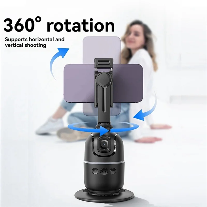 

-ABAB AI Smart Gimbal 360° Rotation Auto Face Tracking Gimbal With Double Fill Light For Smartphone Stabilizer Phone Holder